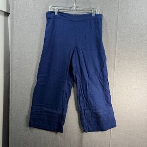 Isaac Mizrahi LIVE! Bridgehampton Linen Blend Pants Mlidnight Navy, 14